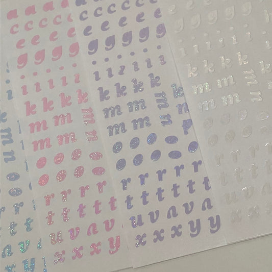 [waytoofetch] soft love alphabet + number sticker pack (8 stickers)